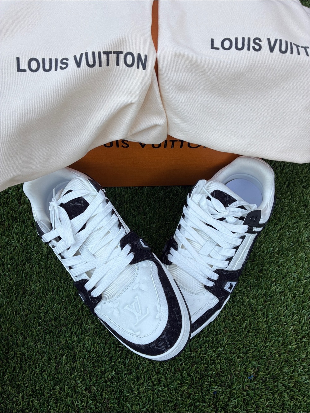 Louis Vuitton Men’s White & Black Low-Top Sneakers